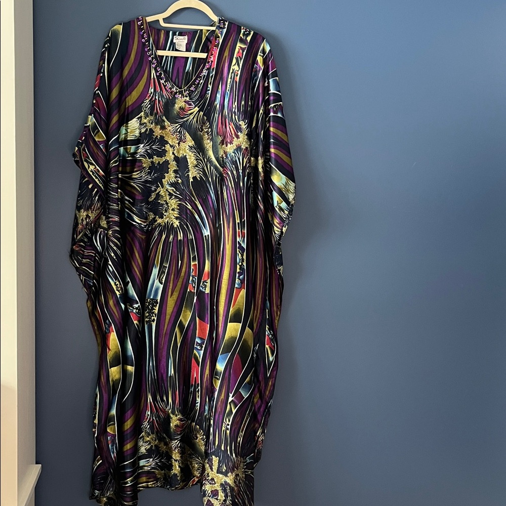 Sante Classics "Mrs Roper" style kaftan mu-mu, one size fits most, colorful